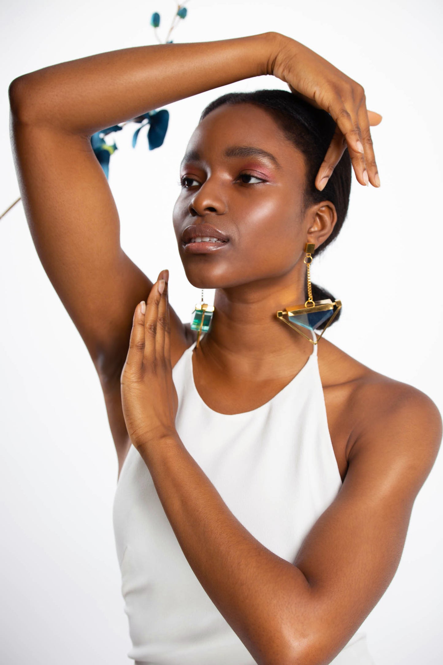 Luna Statement Earrings in Lagoon Green