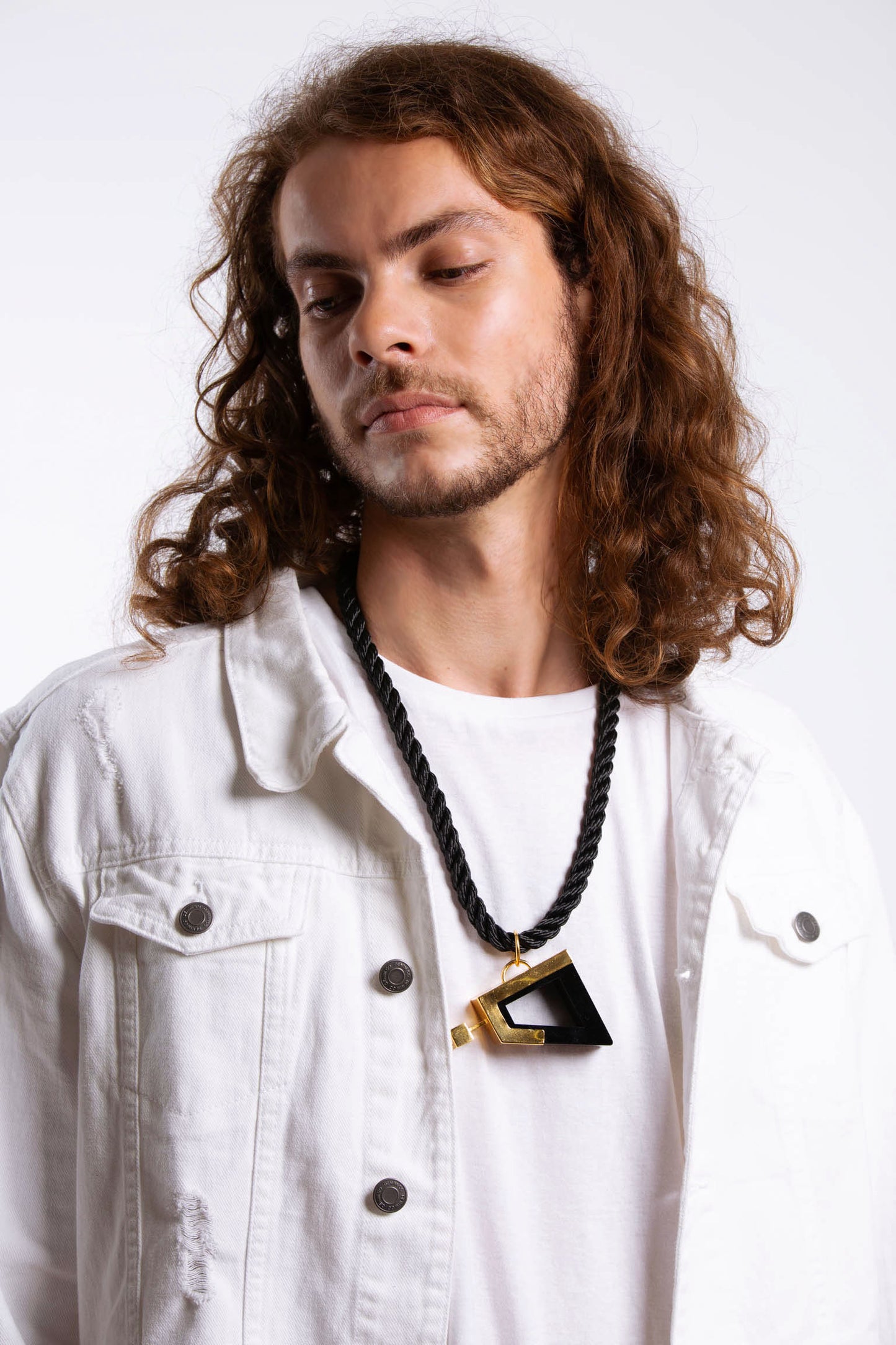 Geo Statement Necklace in Black