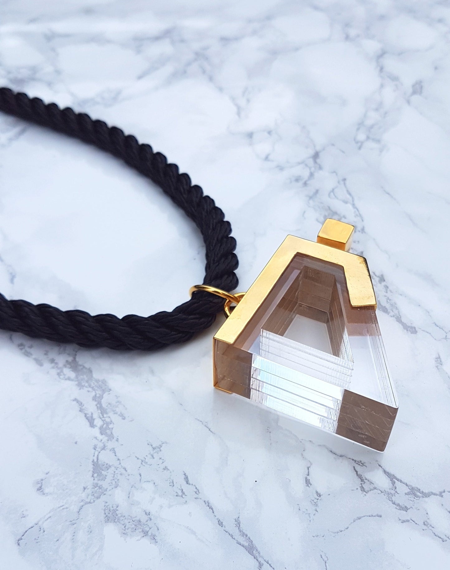 Geo Statement Pendant Necklace in Clear