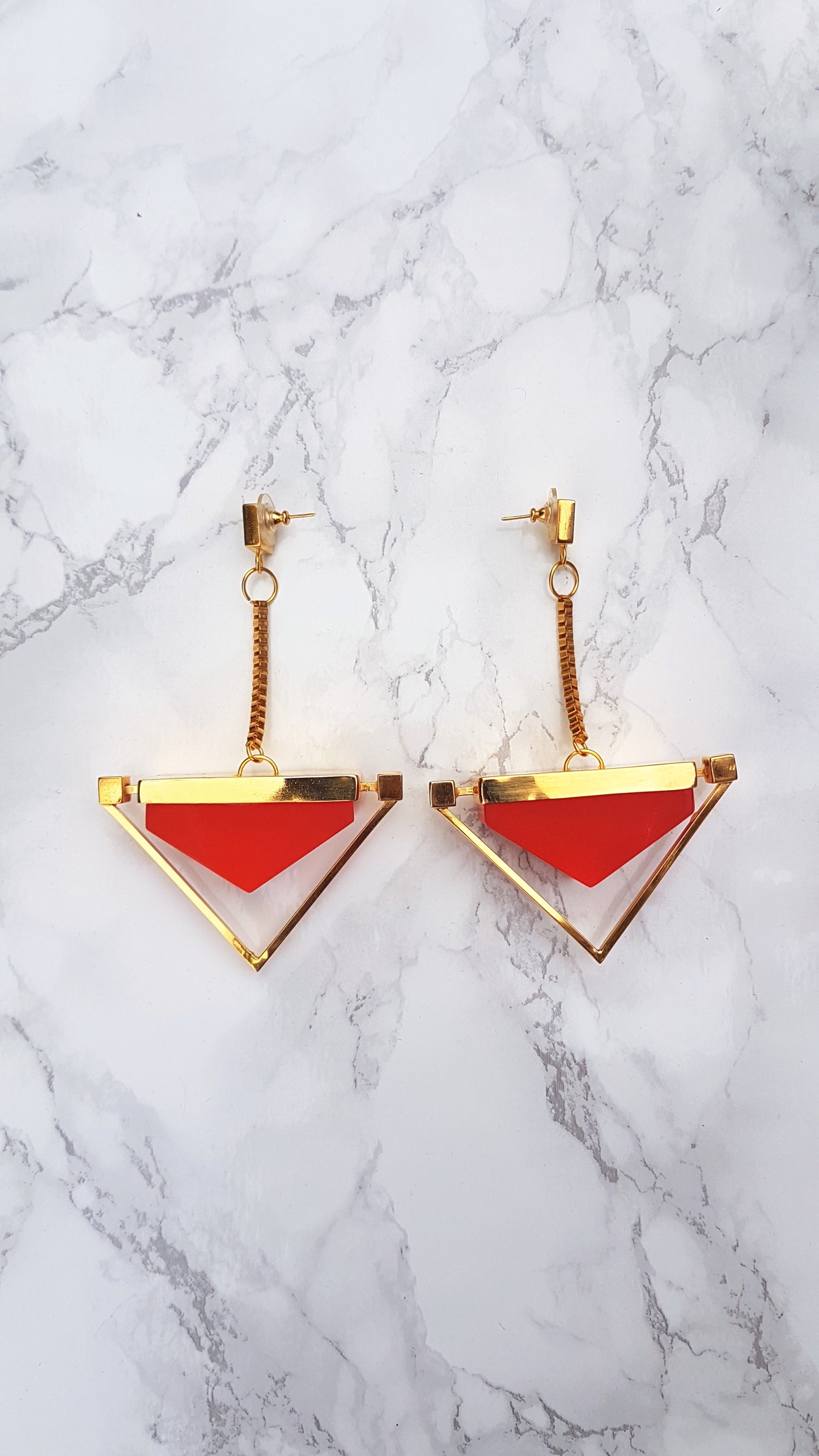 Luna Statement Earrings in Orange