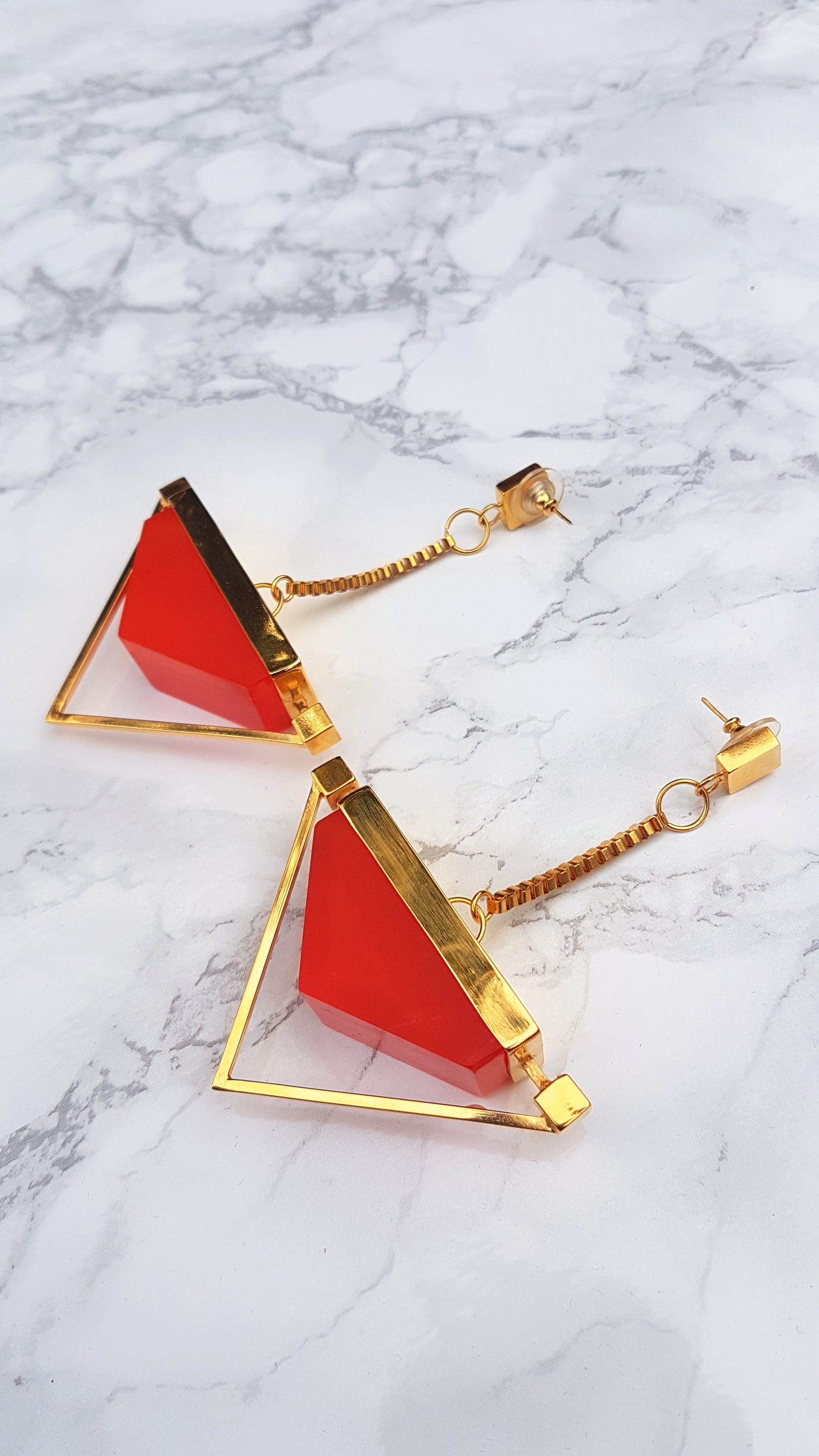 Luna Statement Earrings in Orange