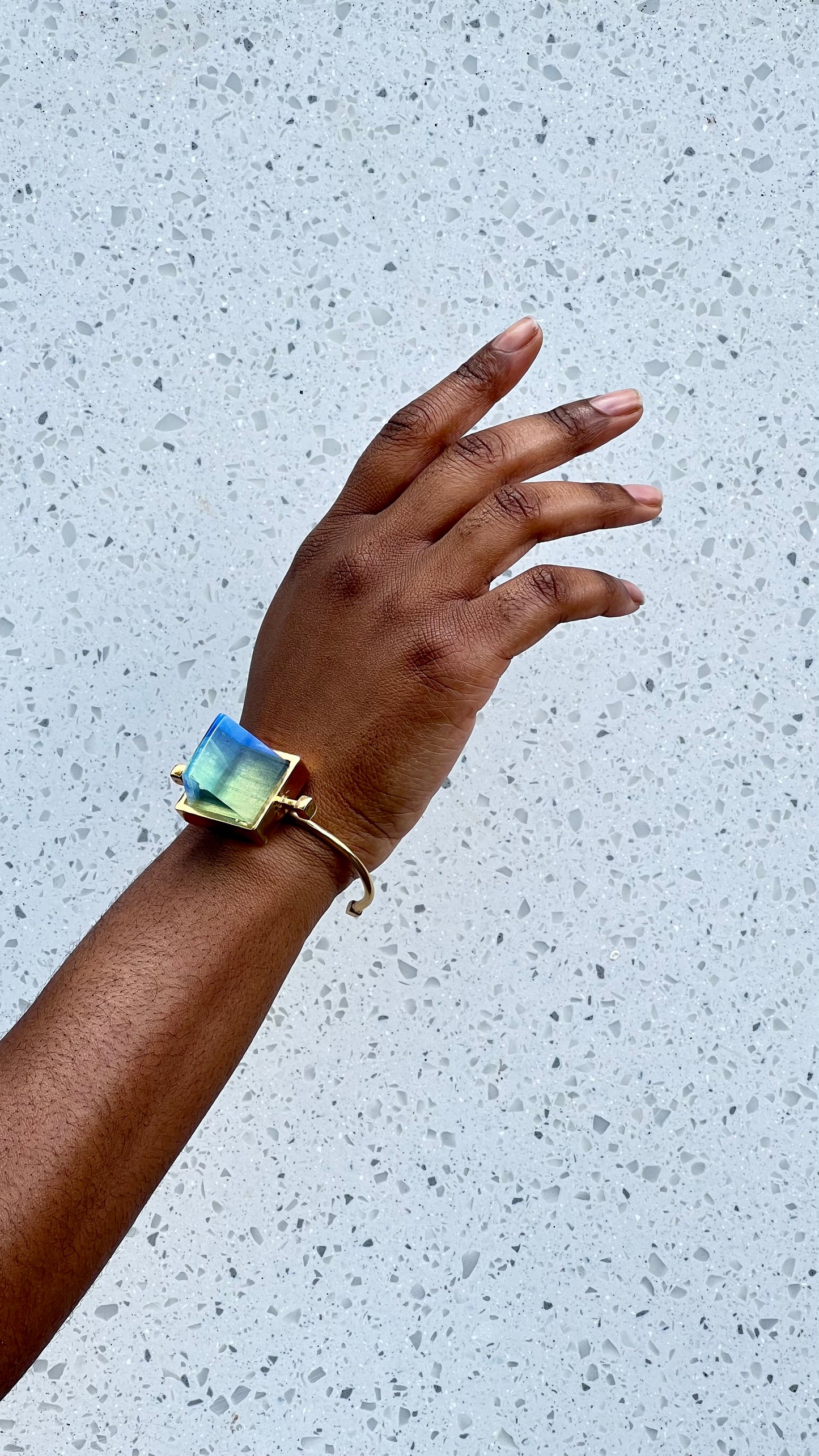 The Pyramid bracelet in Lagoon Green