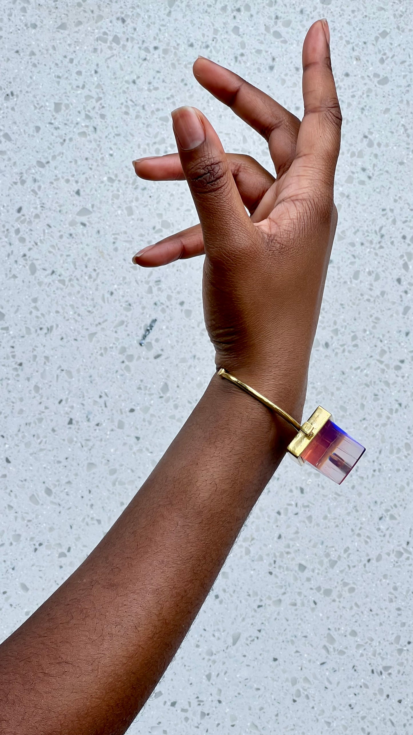The Pyramid bracelet in Caribbean Peach