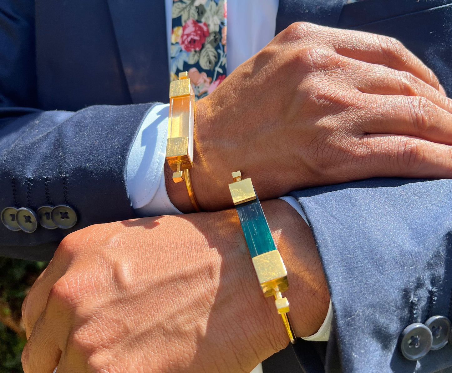 Monroe Statement Bracelet in Azure Blue
