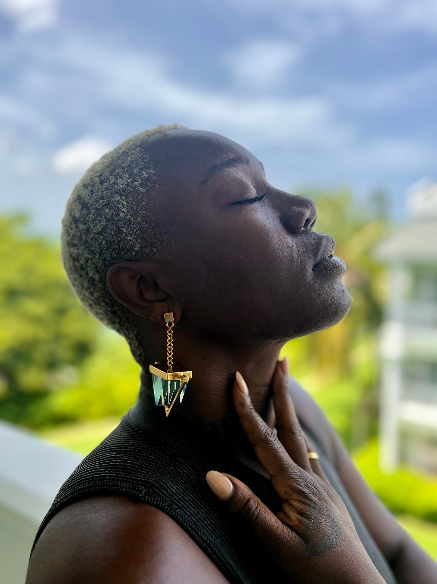 Venus Earrings In Lagoon Green