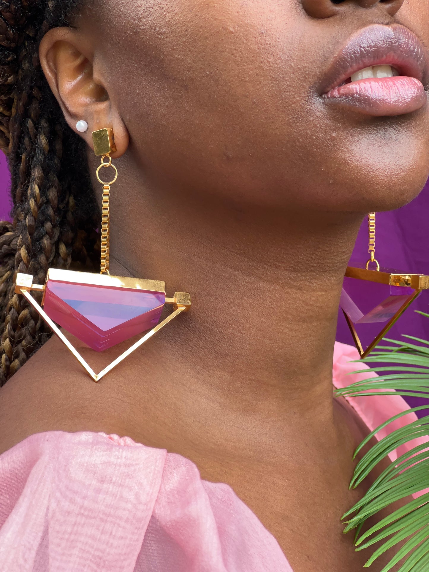 Luna Statement Earrings in Honolulu Pink