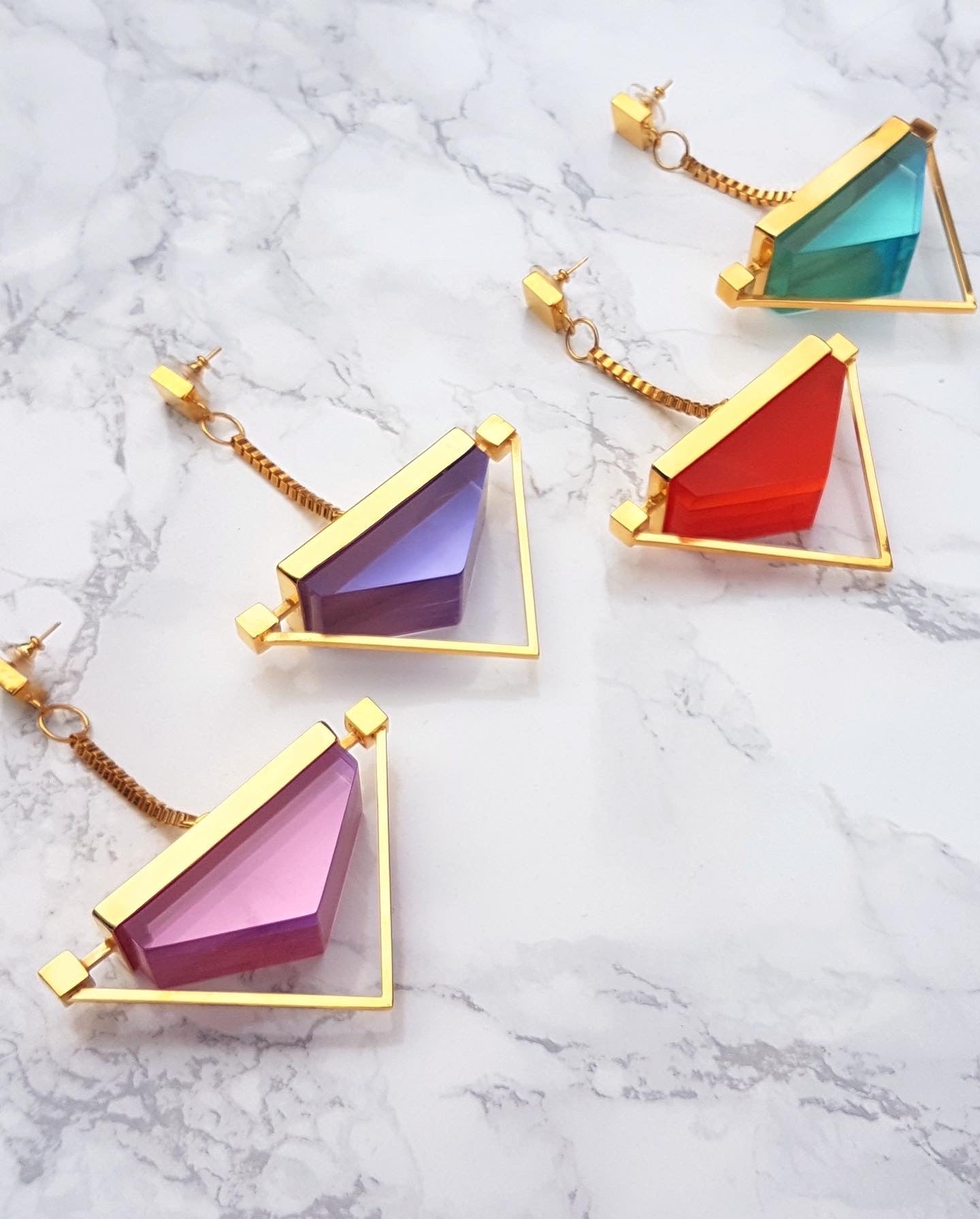 Luna Statement Earrings in Orange