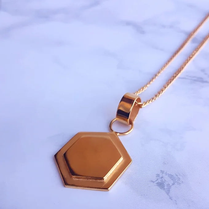 Hex Pendant Chain Necklace