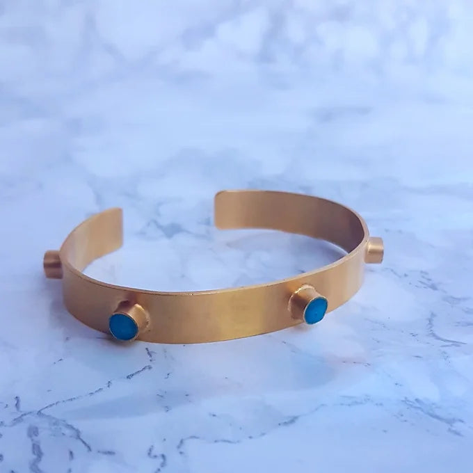 Grace Bracelet in Aquamarine- Satin finish