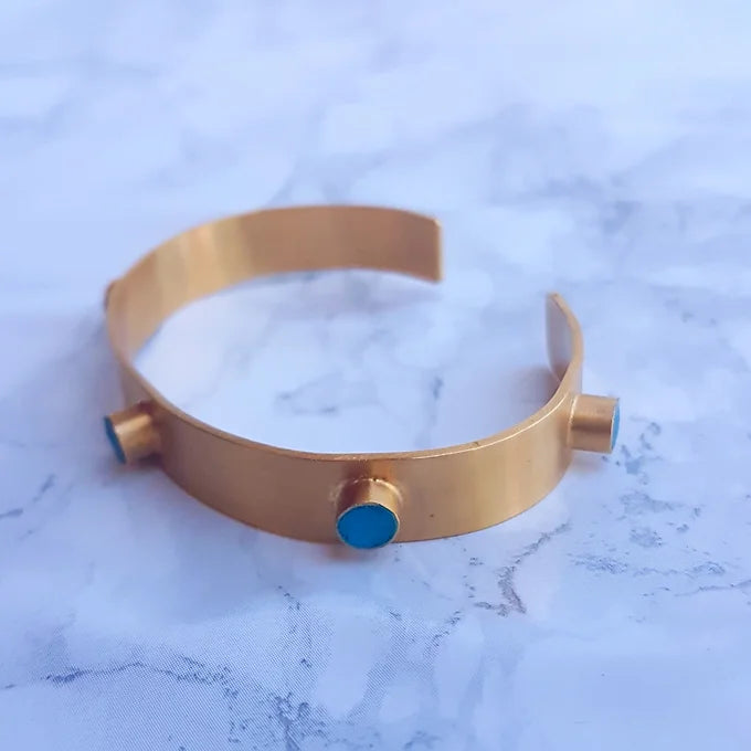 Grace Bracelet in Aquamarine- Satin finish