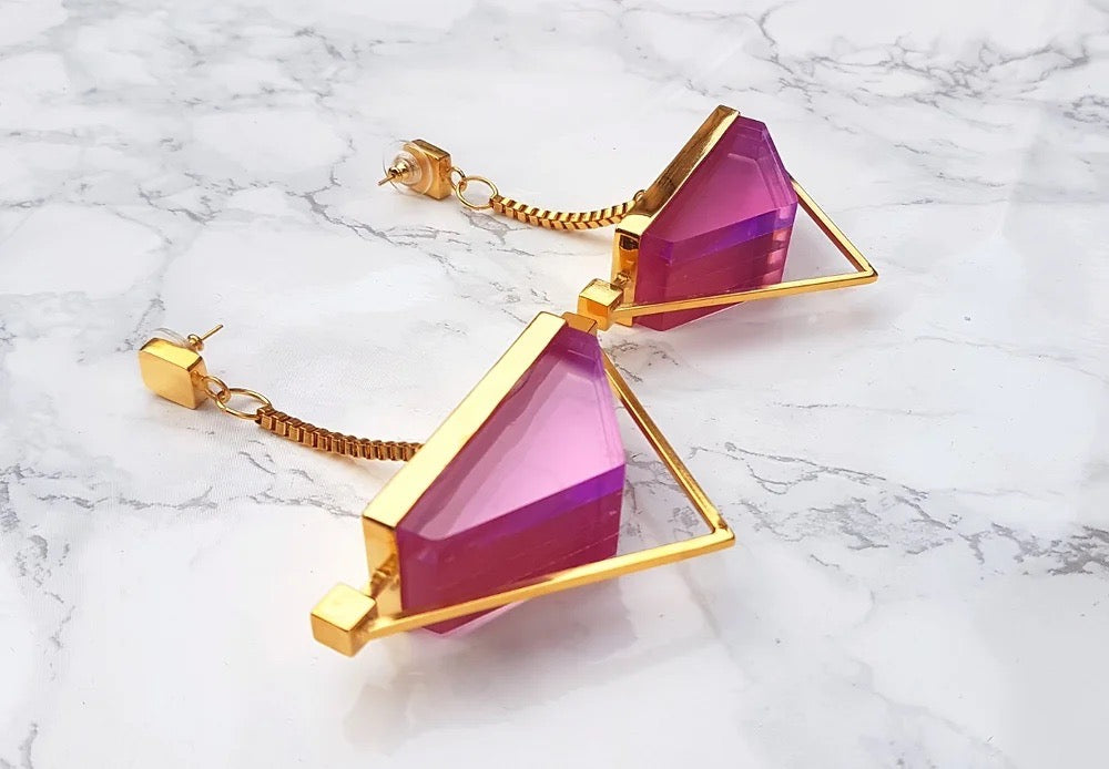 Luna Statement Earrings in Honolulu Pink
