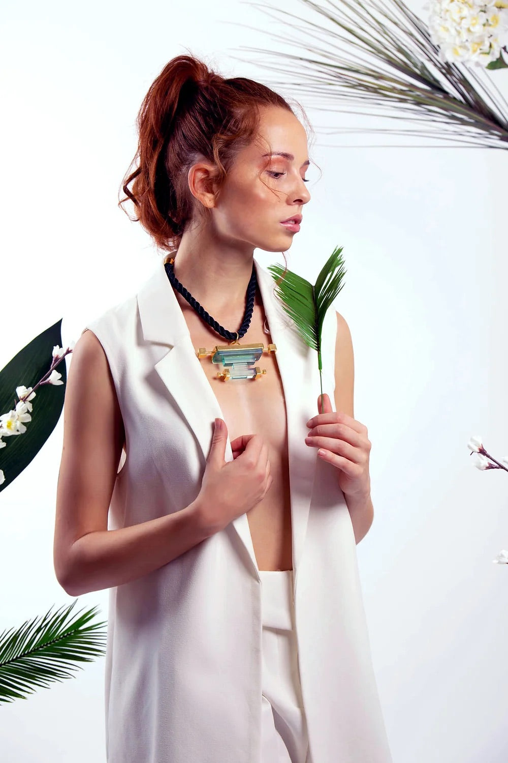 Priyah Pendant Necklace in Lagoon Green