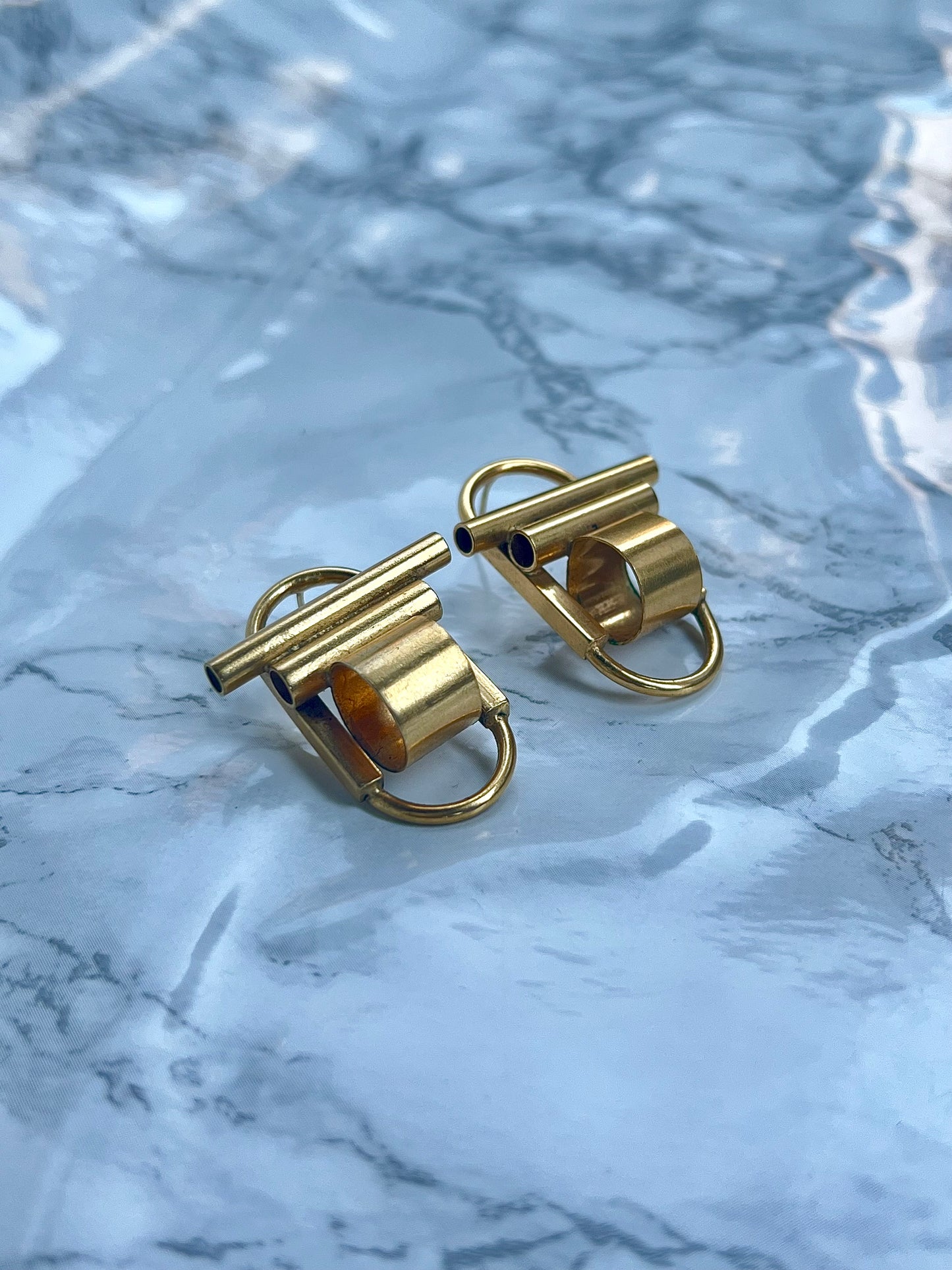 Mini Gold Tubular earrings