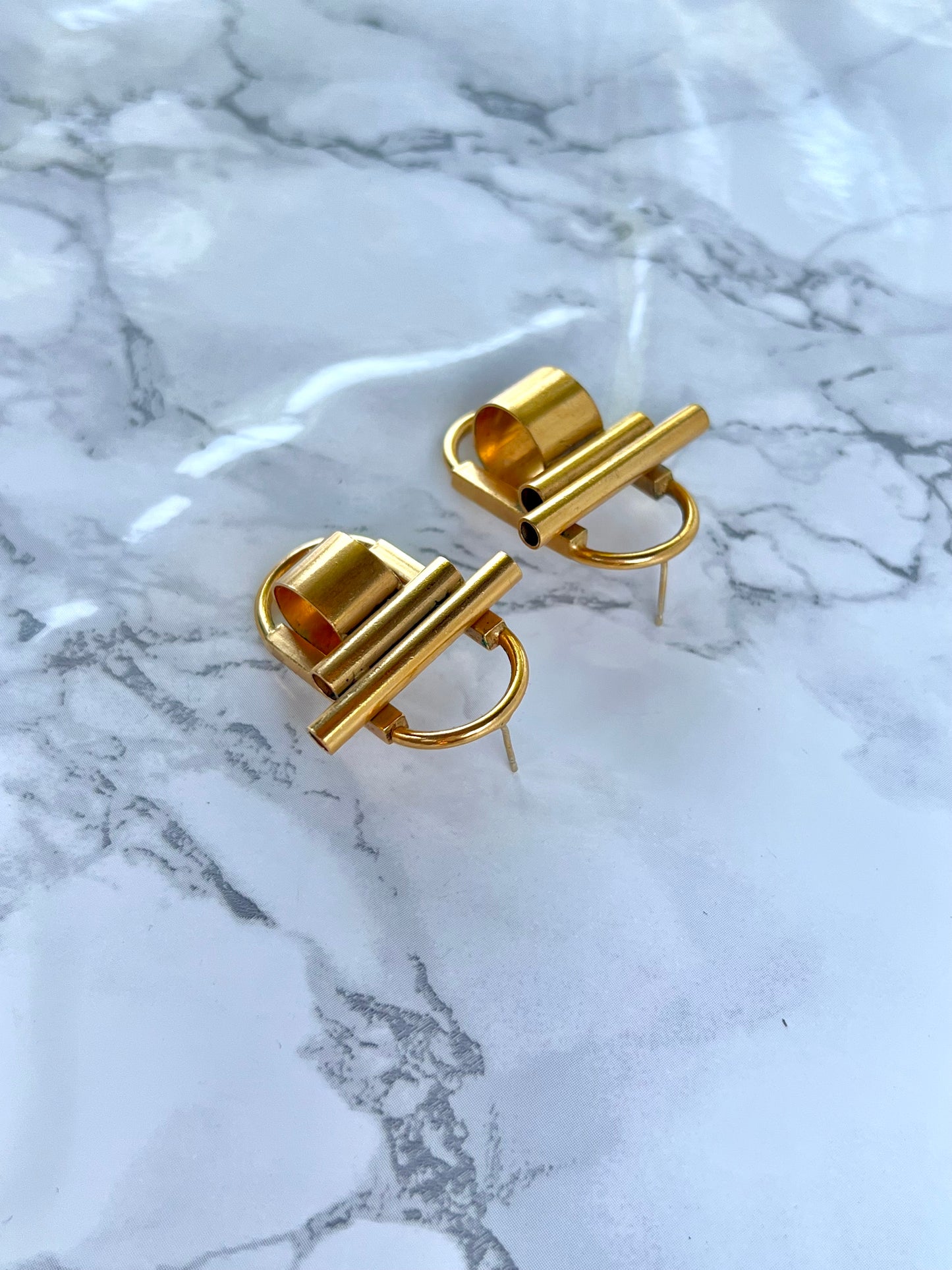 Mini Gold Tubular earrings