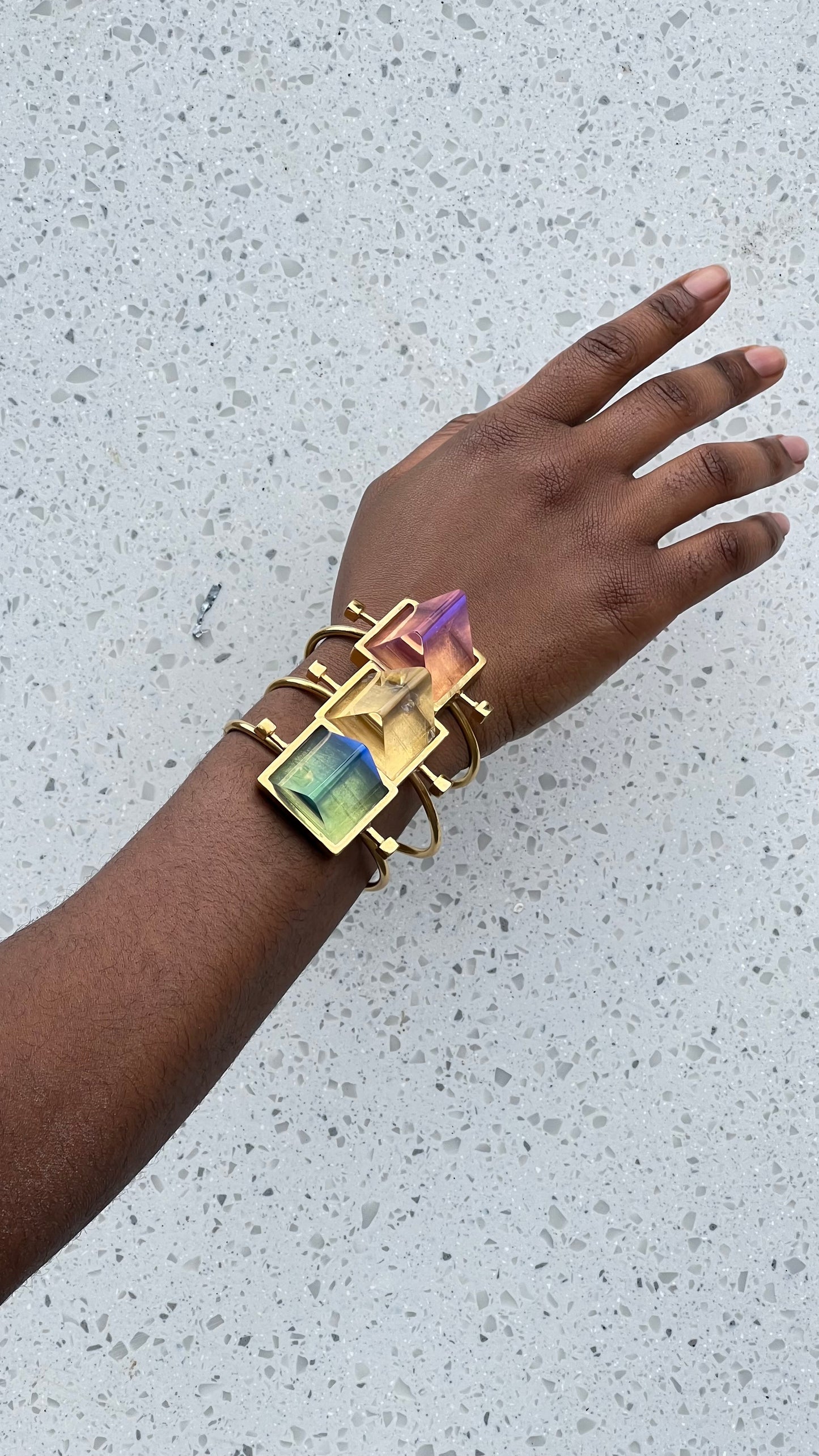The Pyramid bracelet in clear