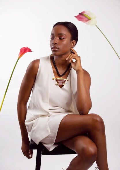 Priyah Pendant Necklace in Caribbean Peach